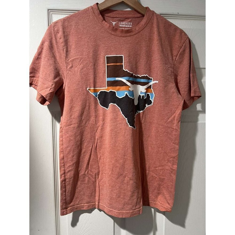 Longhorn Apparel Mens T-Shirt Texas Longhorns Short Sleeve Crew Neck Orange, S